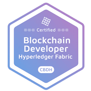 Certified Blockchain Developer Hyperledger Fabric badge for AIIT.