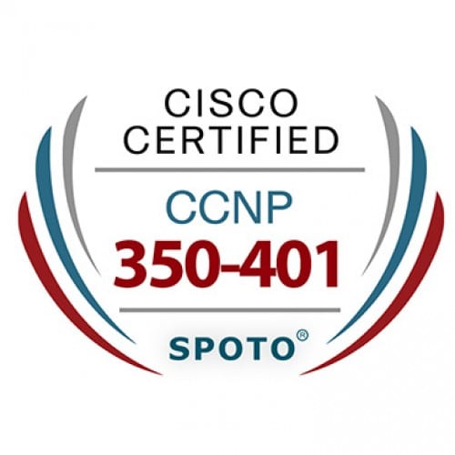 Certified networking professional badge for Cisco CCNP 350-401 exam.