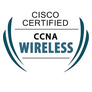 Cisco CCNA Wireless certification badge for networking professionals.